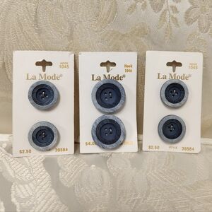 Sewing Buttons Blue La Mode NEW Made In Italy 22MM And 28MM